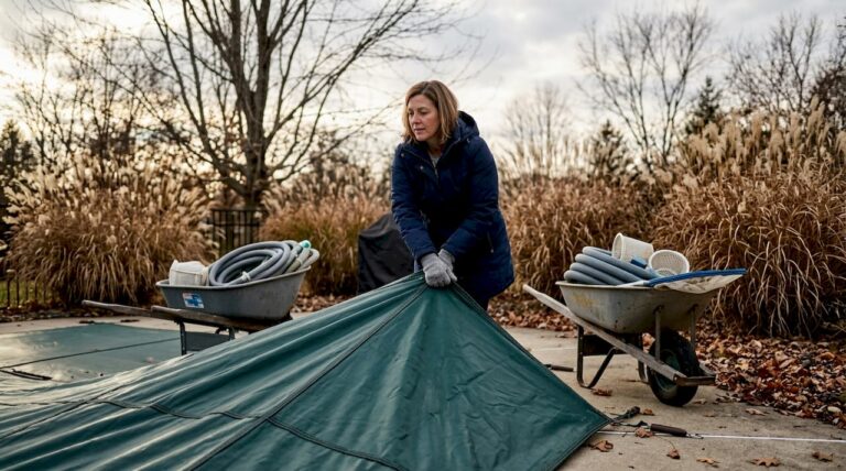 Hoosier homeowner preparing pool for winter