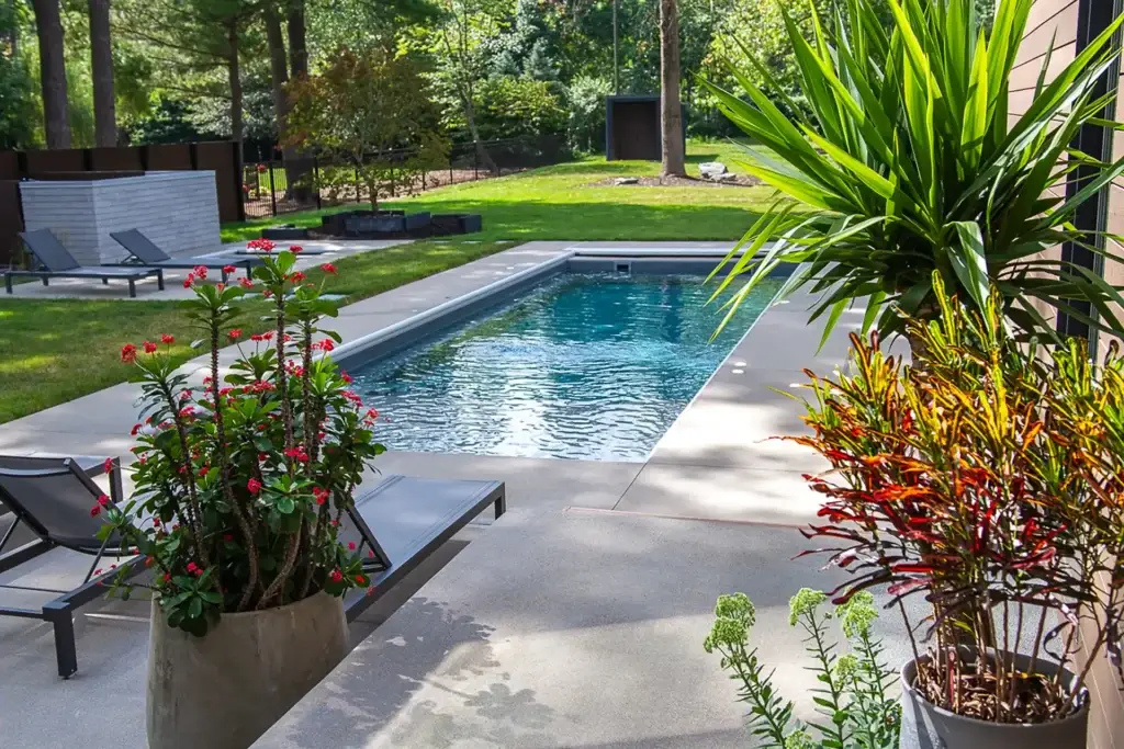 Stunning swimming pool installation in Indianapolis with pool automation features